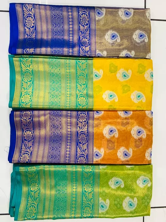 Banarasi tissue uploaded by Cut piece sarees on 1/14/2023