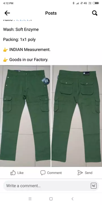 Post image I want to buy 100 pieces of Six pocket joggers . My order value is ₹30000. Please send price and products.