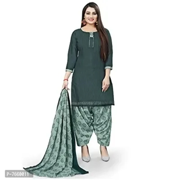 Rajnandini Women's Teal Green Cotton Printed Unstitched Salwar Suit Material uploaded by Shreeji New Fashion on 1/14/2023