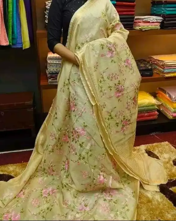 Kota silk  Embroidery saree uploaded by HandCart on 1/14/2023