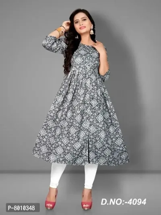 Cotton Printed Anarkali Kurti uploaded by Shreeji New Fashion on 1/15/2023
