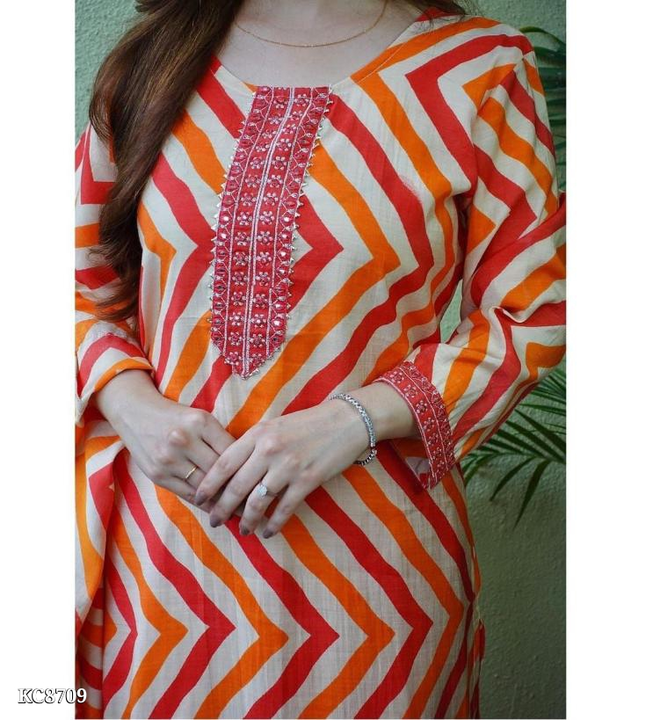 ZIGZAG Embroidery Kurtis Pants And Duppata Set's  uploaded by SN creations on 1/15/2023