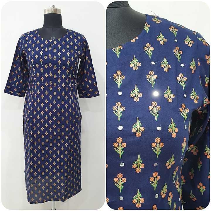 Rayon kurties with hand work uploaded by Amit textiles  on 2/12/2021