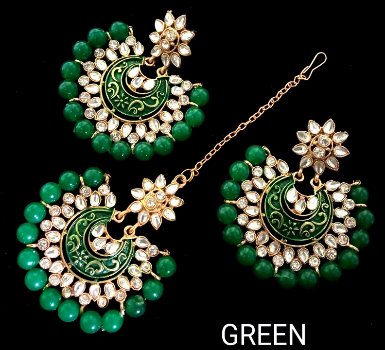 Earring with mangtikka  uploaded by Ratnm fashion jewellery on 1/15/2023