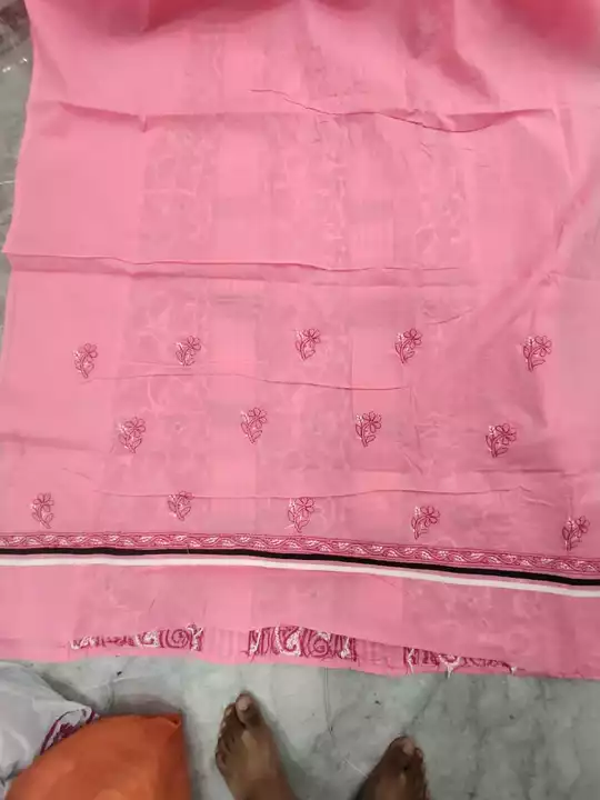 Voil cotton Lucknowi chikan work unstitched suit materials  uploaded by Wahid & sons chikan arts on 5/22/2024