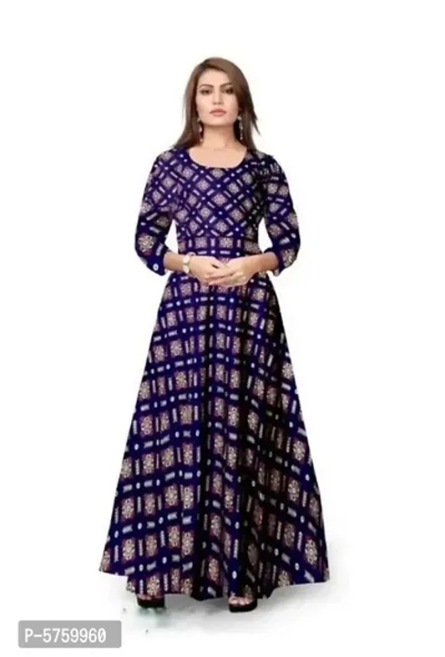 Attractive Blue Rayon Printed Ethnic Gown For Women uploaded by Sagar collection new on 1/15/2023