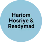 Business logo of Hariom hosriye & readymade