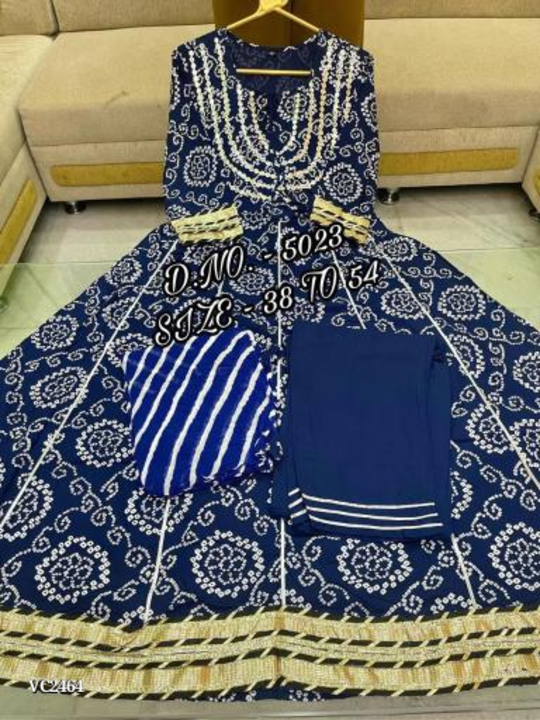 Beautiful Bhandej Printed Kurti With Psnta With Chiffon  uploaded by SN creations on 1/16/2023