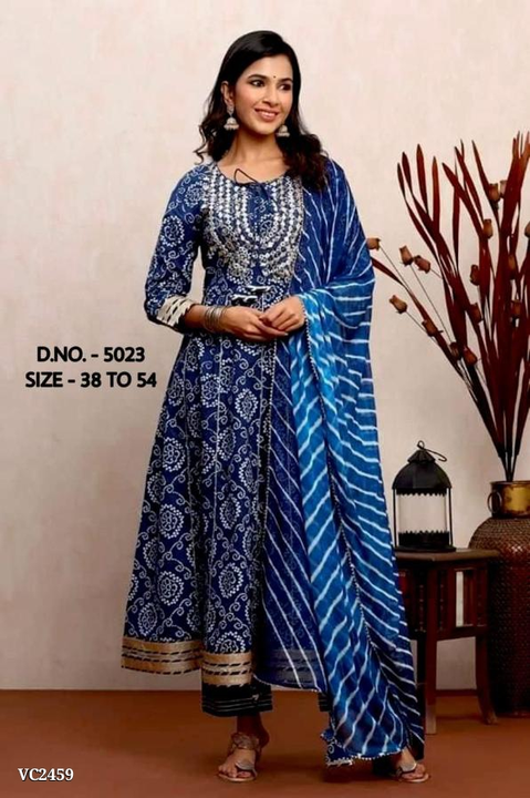 Beautiful Bhandej Printed Kurti With Psnta With Chiffon  uploaded by SN creations on 1/16/2023