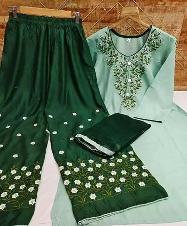 Rayon Beautiful Kurtis And Bottom And Duppata Set's  uploaded by SN creations on 1/16/2023