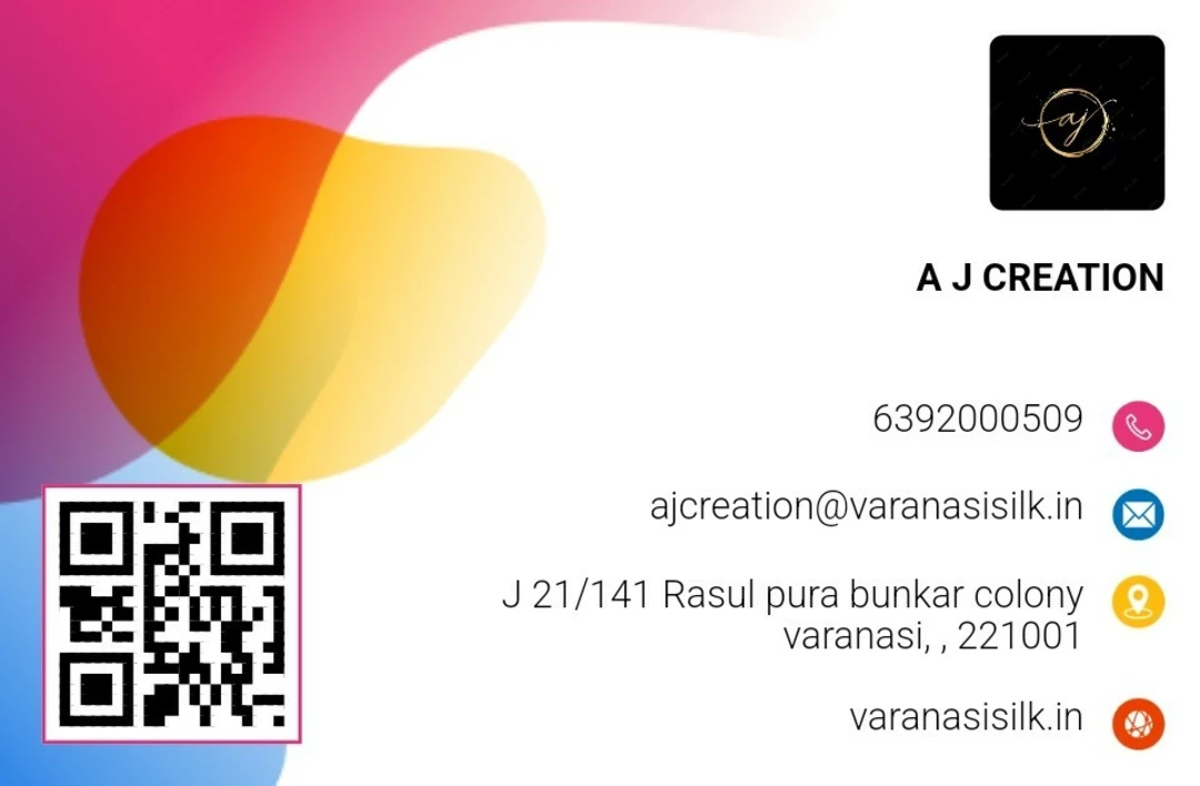 Visiting card store images of Aj creation