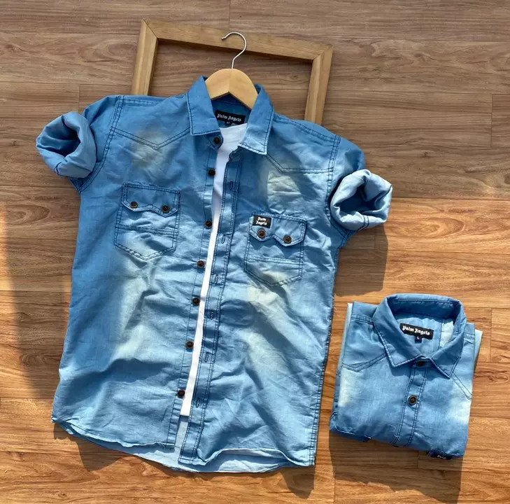 Palm Angles Double Pocket Denim Shirts  uploaded by SN creations on 1/16/2023