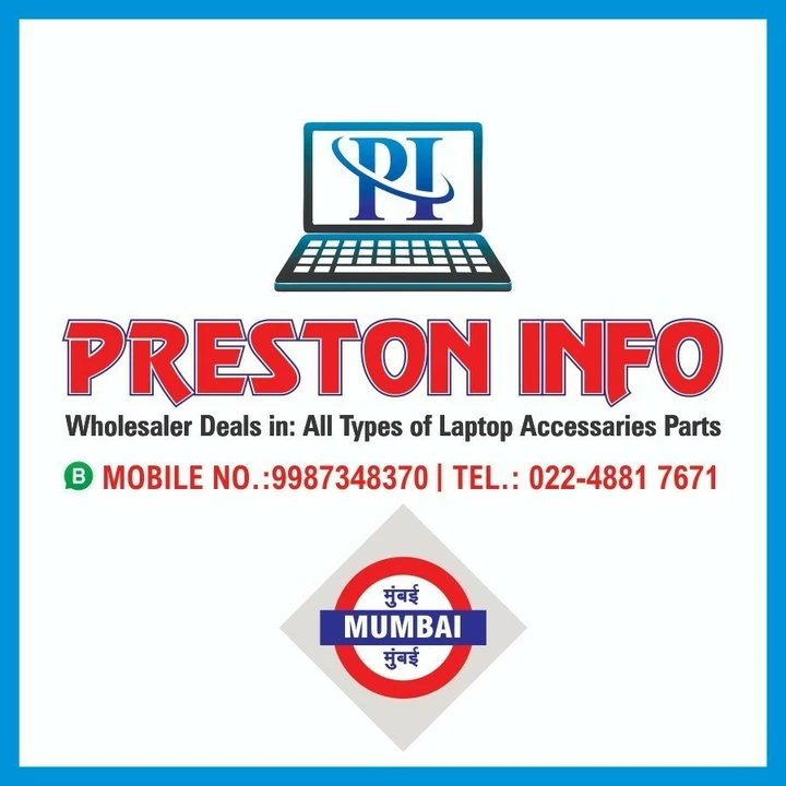 Visiting card store images of Preston info