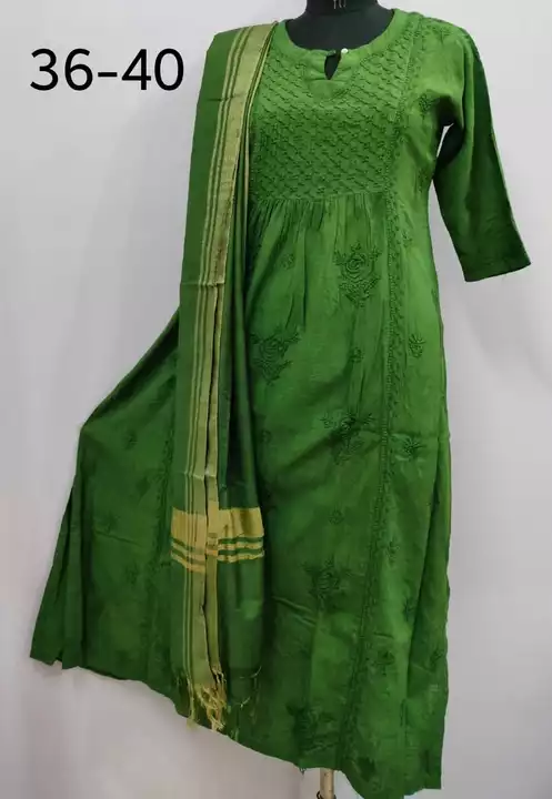 Pure Cotton Slub Chikankari Suit uploaded by Lucknowi Ada Chikankari Studio on 5/22/2024