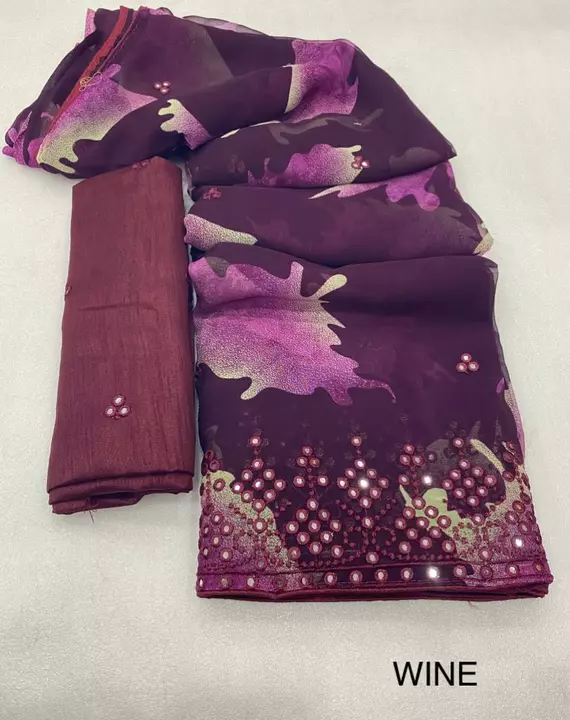 Grogette sarees 3D flowers with sibori design uploaded by Suyukti fab on 1/16/2023