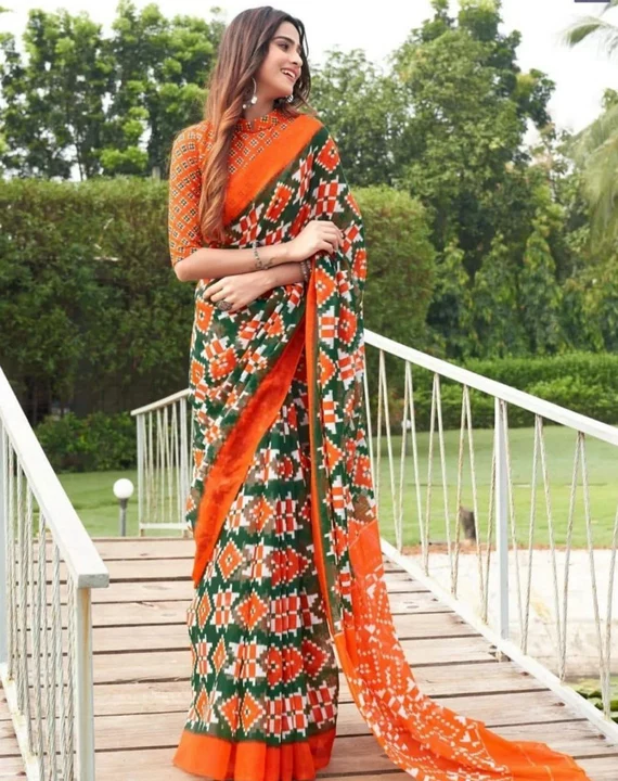 Plain Linen saree  uploaded by Pramukh Enterprises on 1/16/2023
