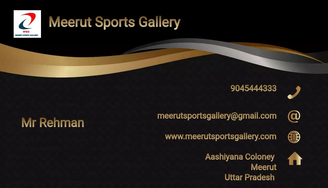 Visiting card store images of Meerut Sports Gallery
