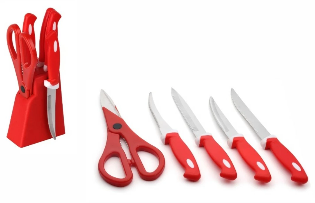 Red knife set of 5 uploaded by business on 1/16/2023