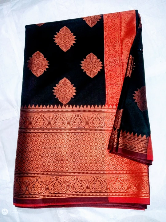Copper zari all over boota silk saree uploaded by business on 1/17/2023