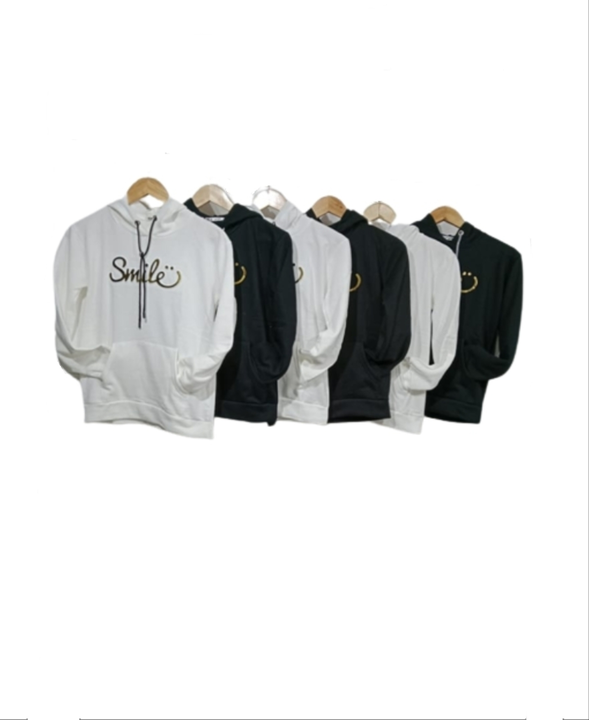 Designer Embossed Typographic Black & White Hoodie Sweatshirt uploaded by business on 1/17/2023