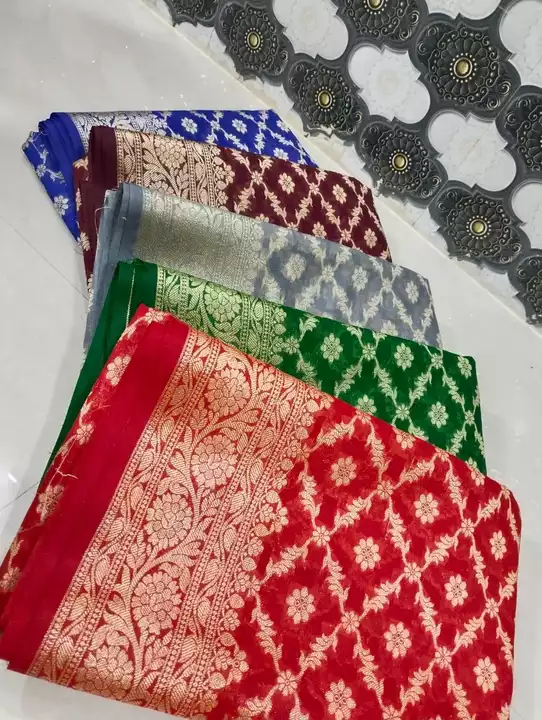 Semi Georgette soft saree  uploaded by Aj creation on 1/17/2023