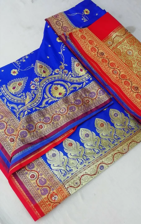 banarsi poly silk saree 5ply full saten  uploaded by Amir Handloom Textile on 1/17/2023