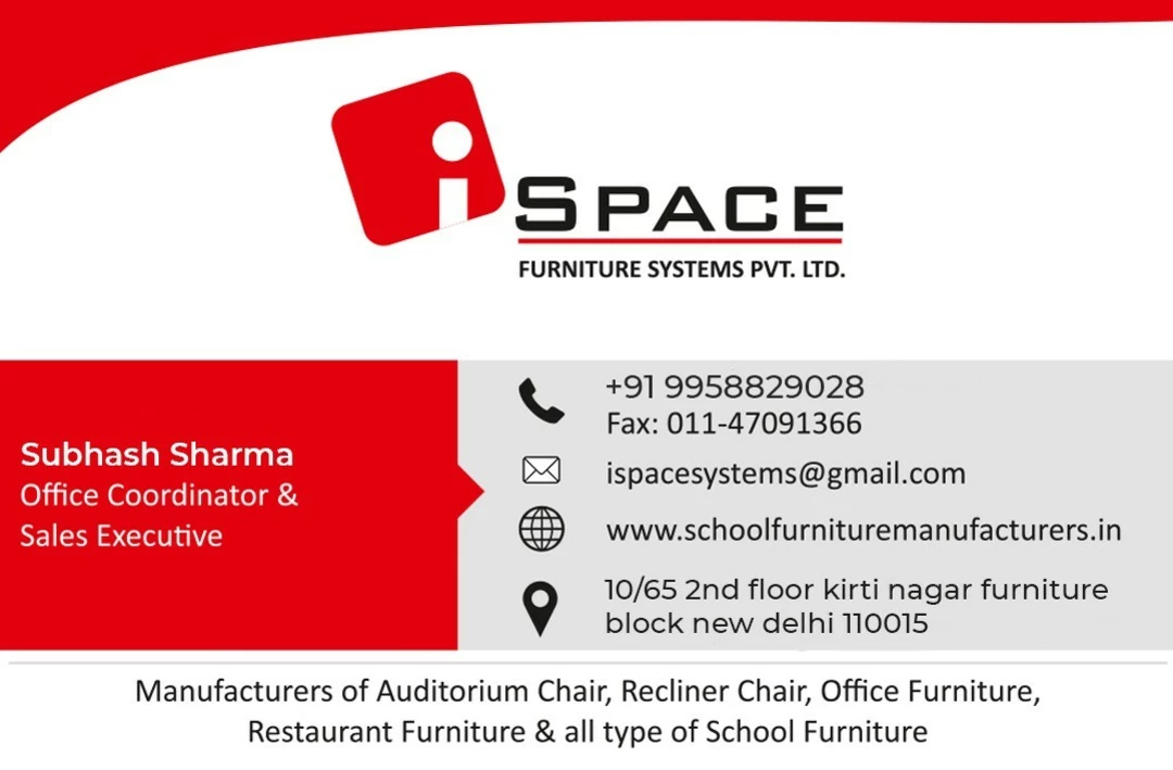 Visiting card store images of I Space Furniture System Pvt Ltd