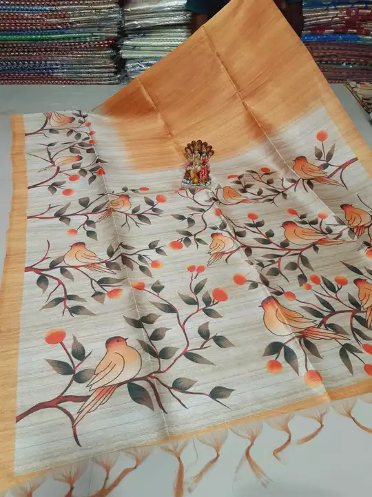 Kalamkari Madhuboni print ghicha silk with bp
Available now 
 uploaded by CG Criation on 1/17/2023