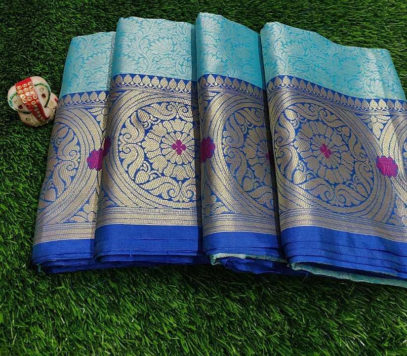 Kora muslin latest tanchui saree  with rich pallu contrast blouse uploaded by business on 2/13/2021