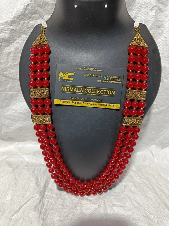 Red Glass Moti Mala  uploaded by Nirmala Collection on 1/17/2023
