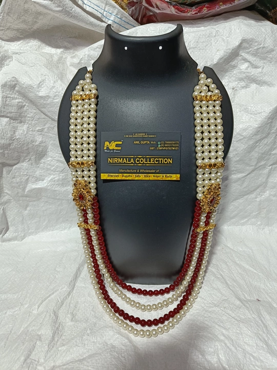 Cream Maroon Groom Wedding Necklace  uploaded by Nirmala Collection on 1/17/2023