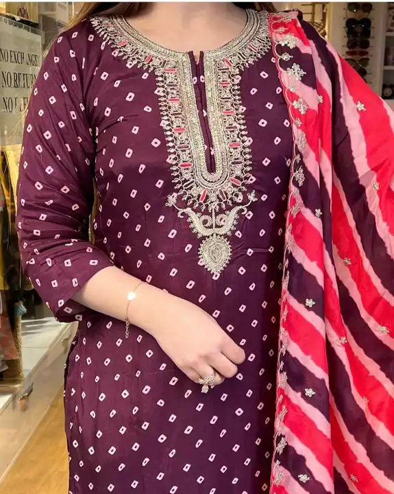 *New Design Launch*

Article details:- 
💃 *Heavy embroidery Work kurti with pant and dupatta -In ve uploaded by Julu art  on 1/18/2023