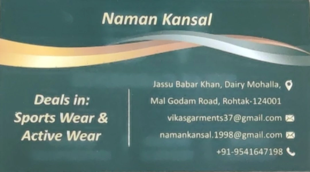 Visiting card store images of Naman Enterprises