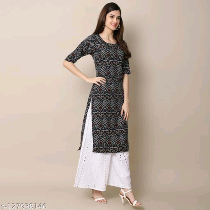 Stylish Women's Crepe Wine Color Ethnic Motif Printed Straight Kurti. uploaded by business on 1/18/2023
