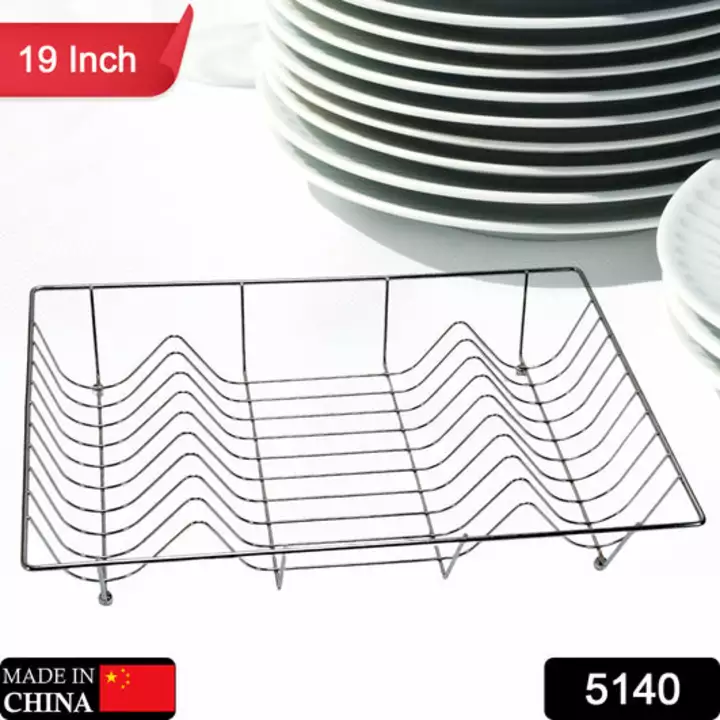 5140 High Grade Dish Drainer Basket/Plate Sink Stand/Plate Drying Rack/Dish Rack for Kitchen Stainle uploaded by DeoDap on 1/18/2023
