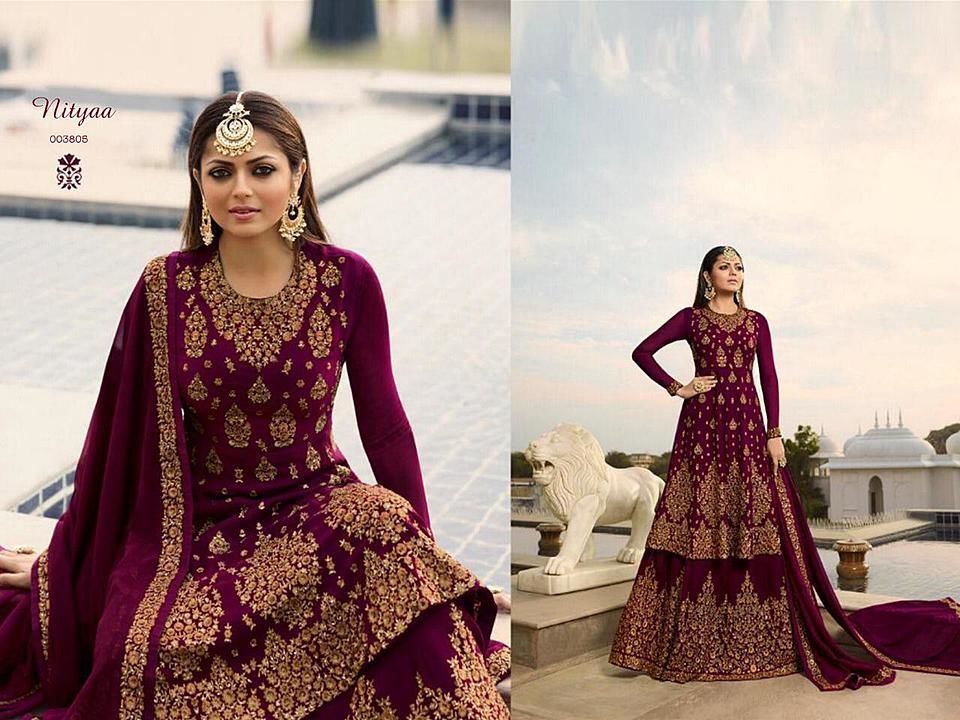 Post image L.:- 3805
Fabric Details :- 
Top :- Georgette  With Embroidery work with Sequence Work
Inner :- Dull Santoon
Bottom :- Dull Santoon
Lengha :- Georgette  With embroidery work with Sequence
Dupatta :- Georgette With Embroidery work with Sequence
Size :- Max up to 58
Lenth:-Max up to 44
Type :- Semi Stitched ( Material ) 
Weight :- 1.kg 
Wash:- First time Dry clean 
Single ready no any less
Don't compare with low quality...
Rate:-1799/- +GST

For orders Whatsapp on 8408323425.
Follow us on instagram facebook telegram and whatsapp.
