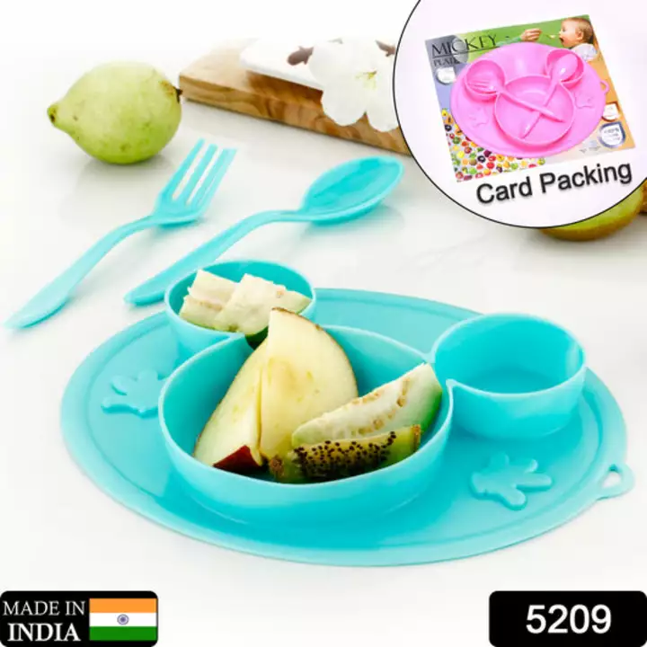 5209 Silicon Micky Plate And 1 Spoon & 1 Fork Card Paking ( 1 Pc Product) uploaded by DeoDap on 1/18/2023