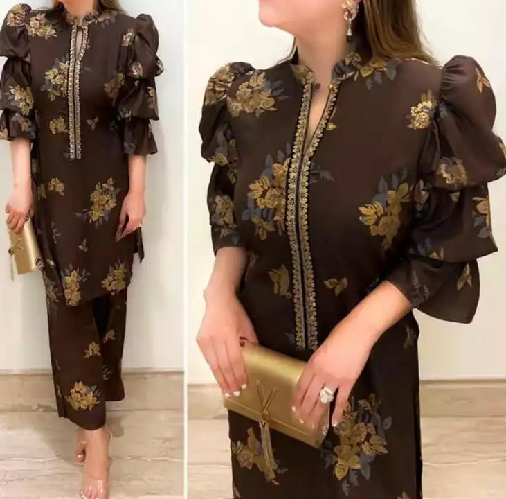 Premium REYON Printed Long kurta with Pant uploaded by business on 1/18/2023