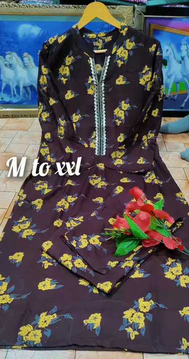 Premium REYON Printed Long kurta with Pant uploaded by H m online services on 1/18/2023