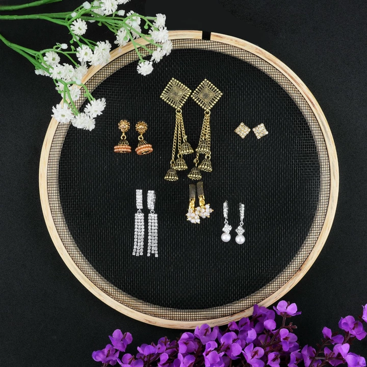 Affordable Trendy 8-Piece Combo Earrings from Ambdded uploaded by Webgate India on 1/18/2023