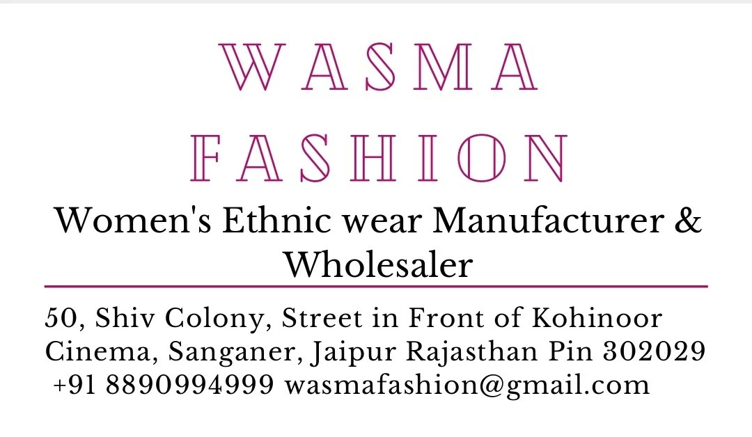 Visiting card store images of Wasma Fashion