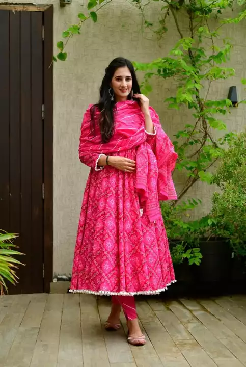 Anarkali with pant and Dupatta*  uploaded by Jaipuri Fashion Point  on 5/29/2024
