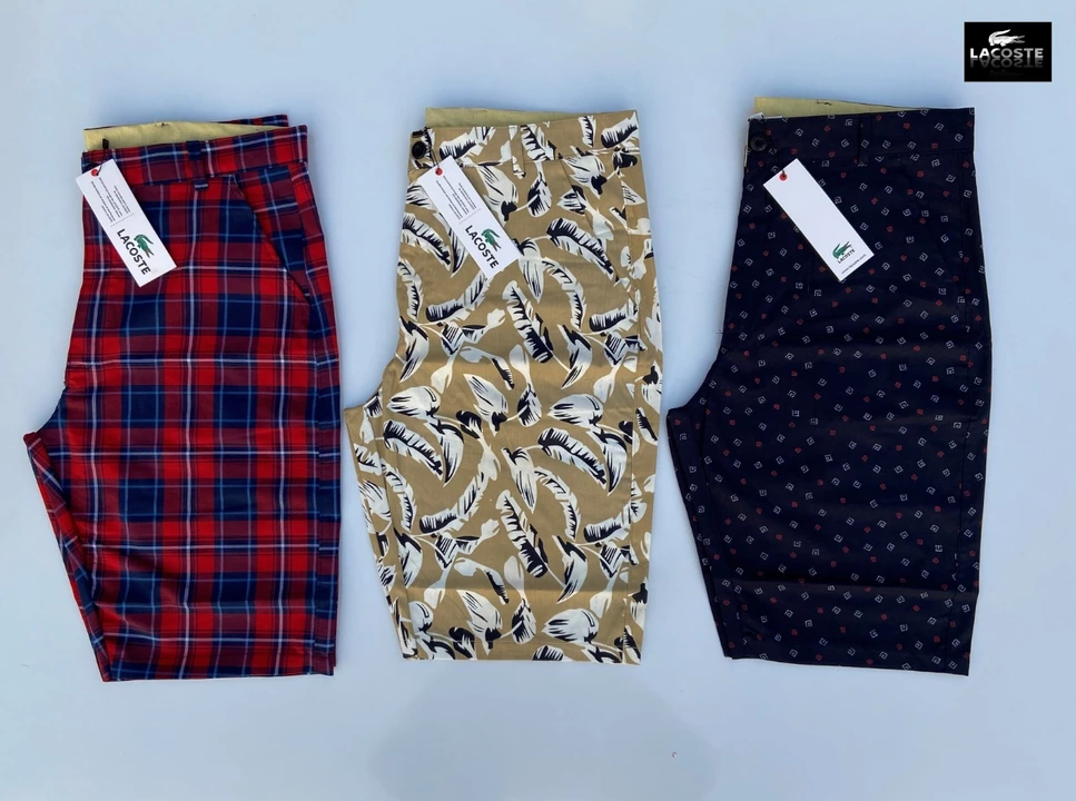 *MENS WOVEN MILL MADE COTTON AOP 3/4 th SHORTS*

Brand - *LACOSTE*

Style - *Men's woven Aop print 3 uploaded by Yahaya traders on 1/19/2023
