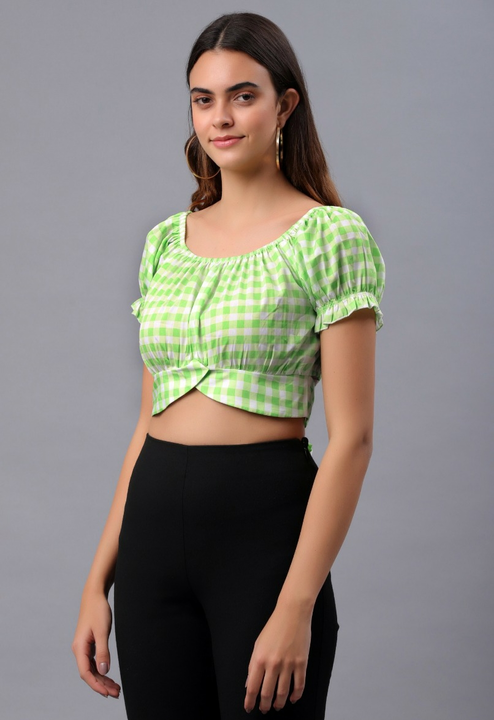 Checked crop top uploaded by Deep Enterprise on 1/19/2023