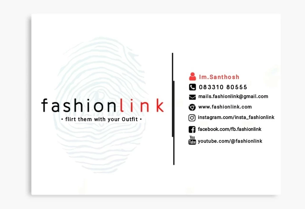 Visiting card store images of Fashionlink Official