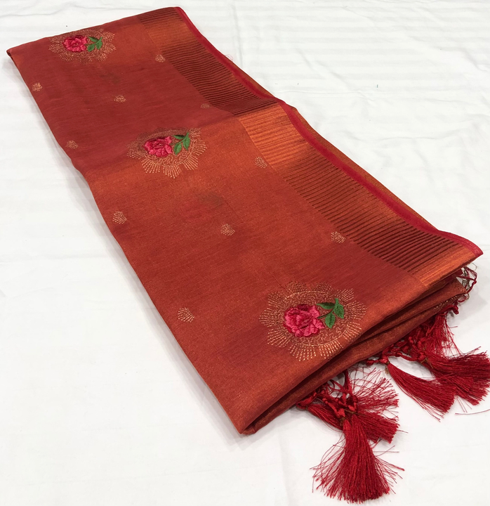 Linen Tissue Sarees uploaded by Rasm Sarees on 1/19/2023