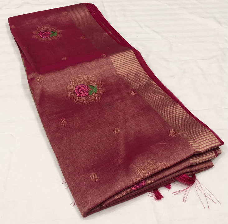 Linen Tissue Sarees uploaded by Rasm Sarees on 1/19/2023