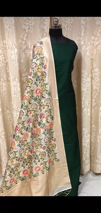 Banarasi semi katan silk suits  uploaded by GA Fabrics on 5/28/2024
