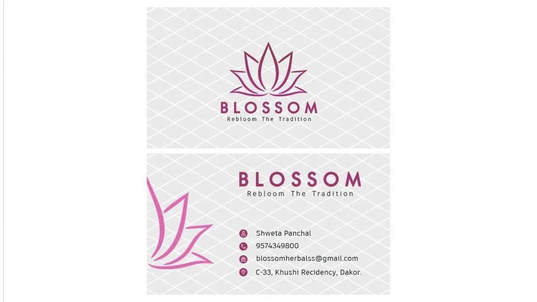 Visiting card store images of Blossom