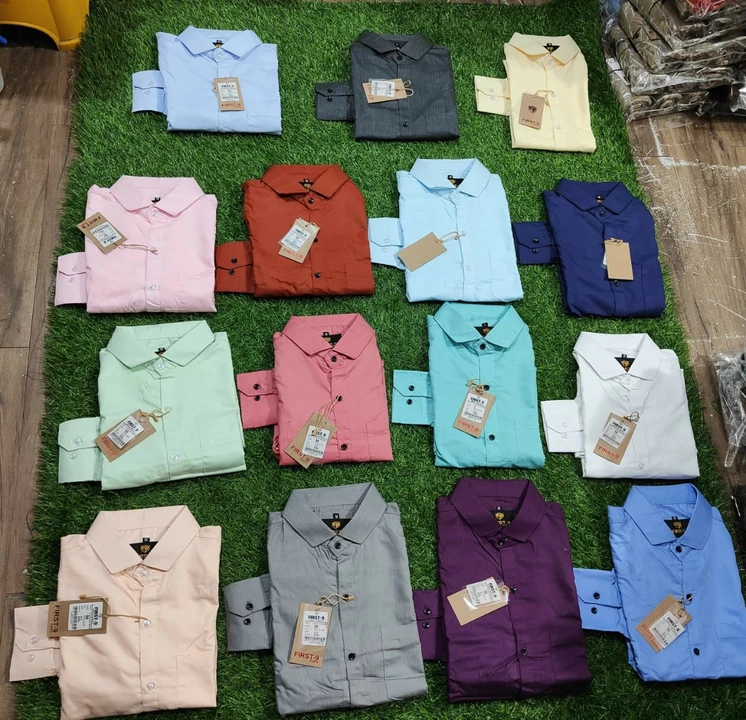 First-9 Mens Cotton Plain/Solid Shirts
 uploaded by Aarav Collection on 1/19/2023